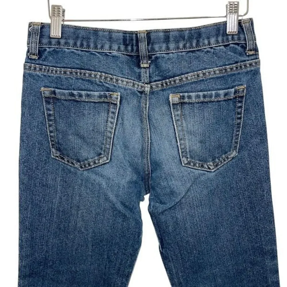 Old Navy Boys Adjustable‎ Waist Faded Loose Boot-Cut Jeans Blue Size 10 Husky
